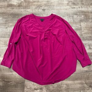 Worthington Woman Pink Long Sleeve Blouse Size 3x